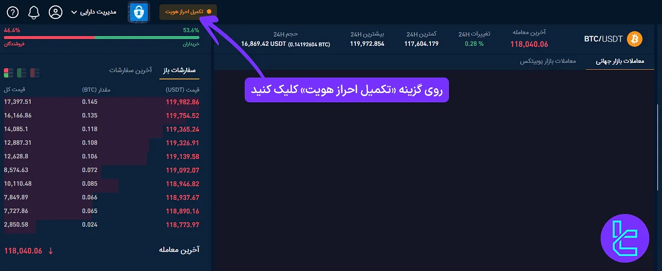 پنل کاربری صرافی یوبیتکس