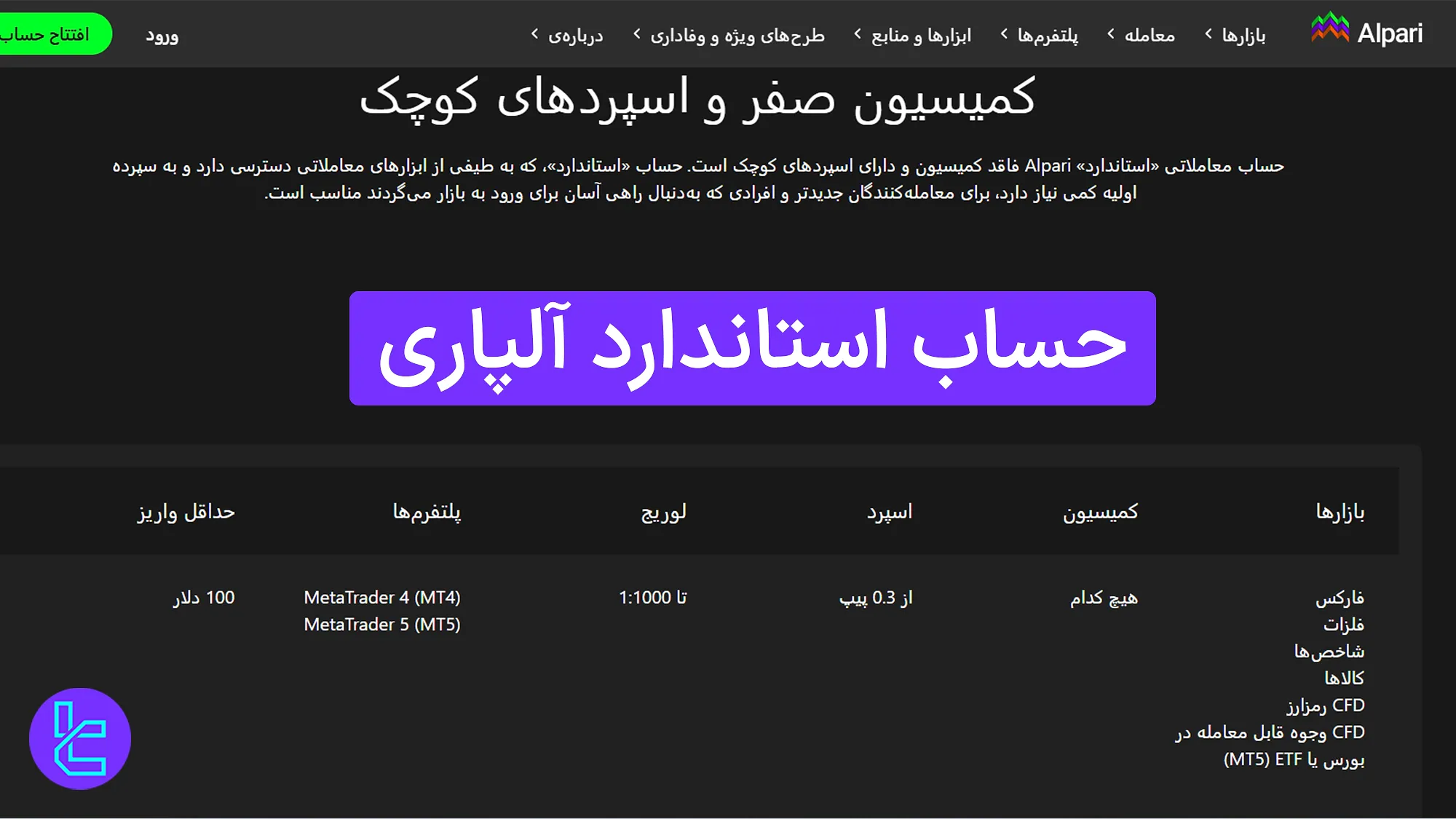 بررسی حساب استاندارد آلپاری