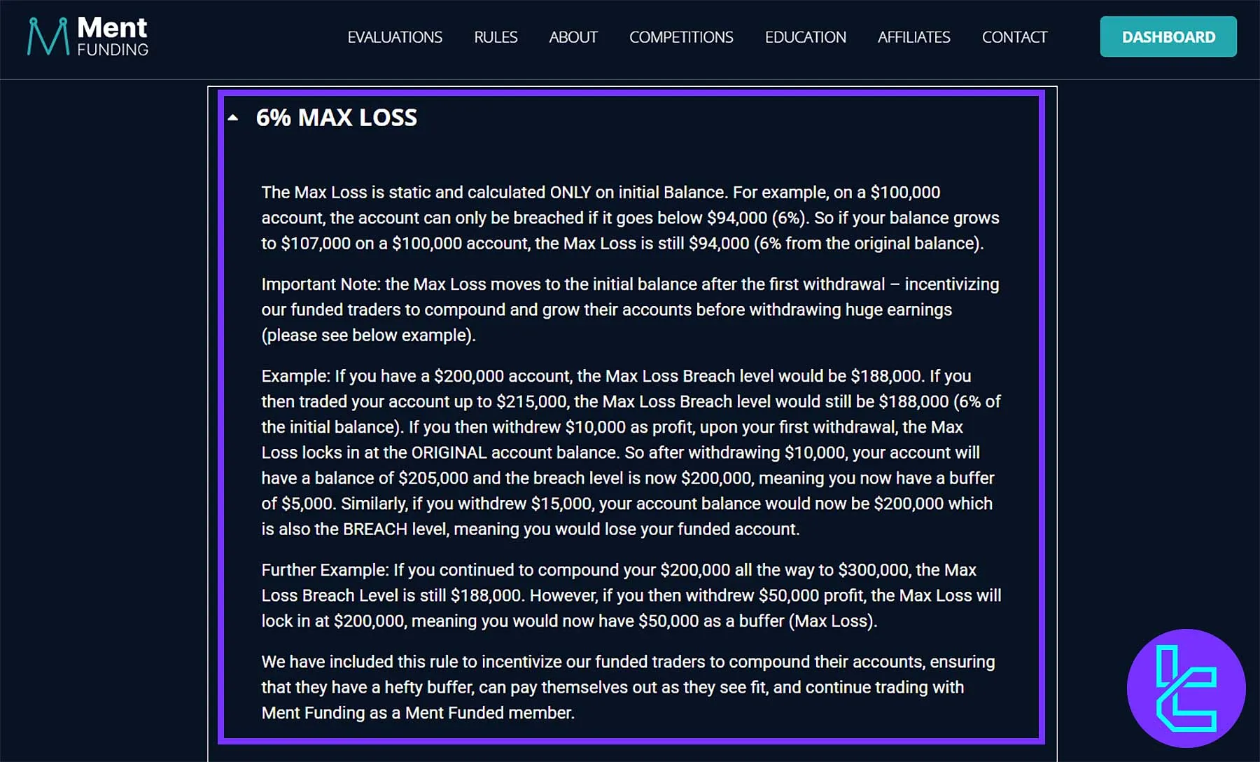 نحوه محاسبه دراودان روزانه و کلی در Ment Funding بر اساس مدل Balance-only