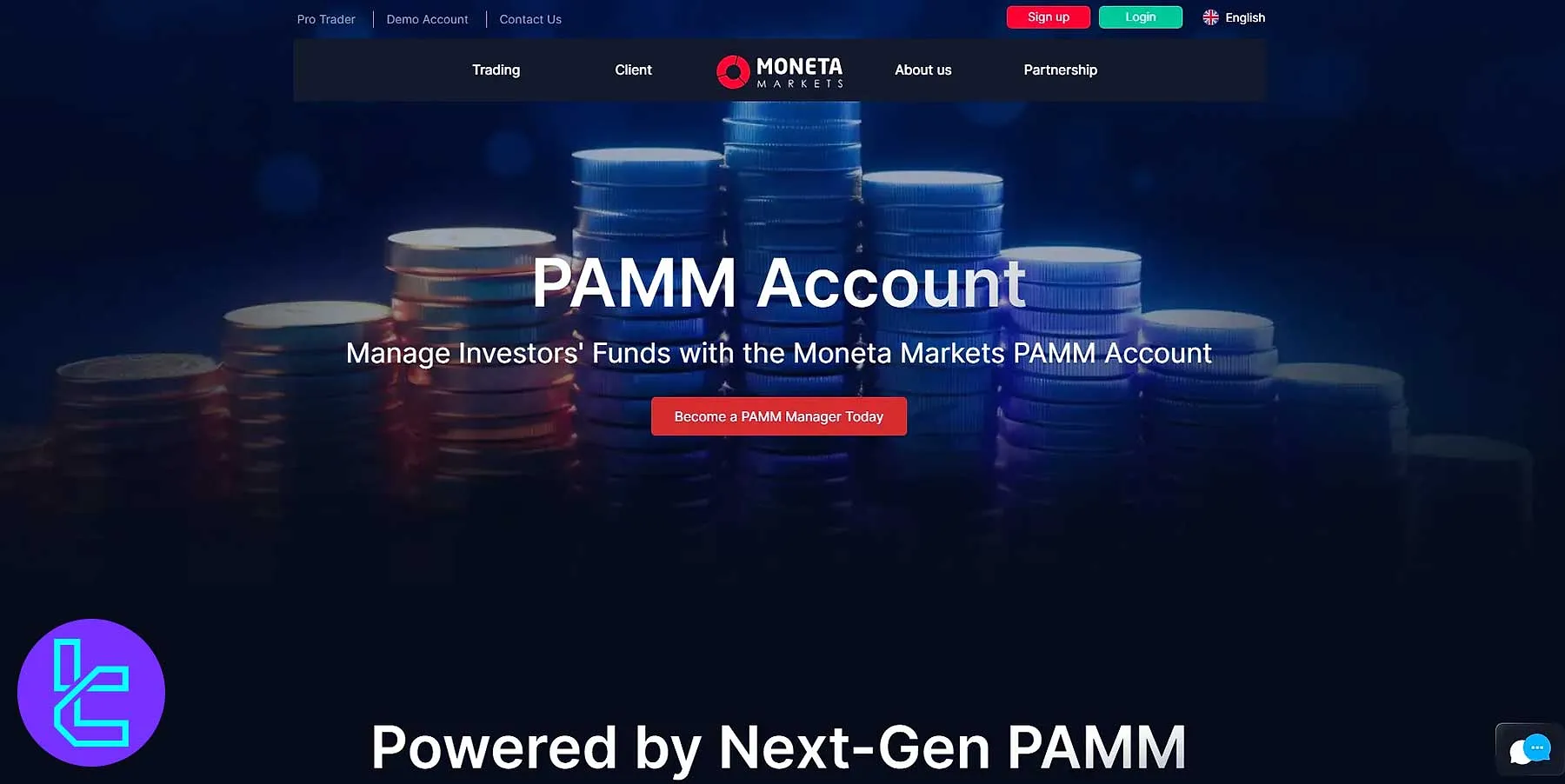 حساب‌های پم Moneta Markets