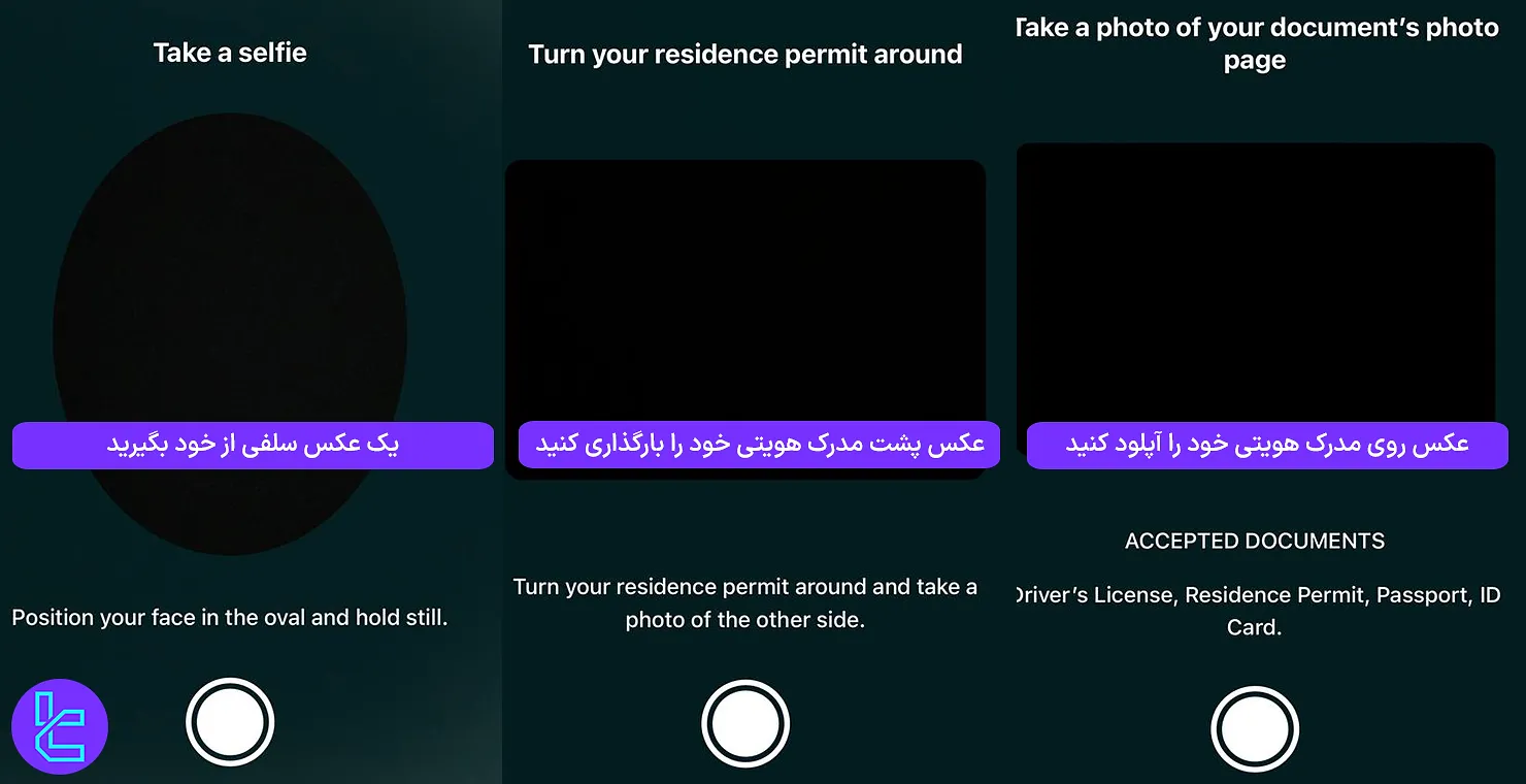 گرفتن سلفی و آپلود مدارک در فرایند تایید هویت بلوگاردین