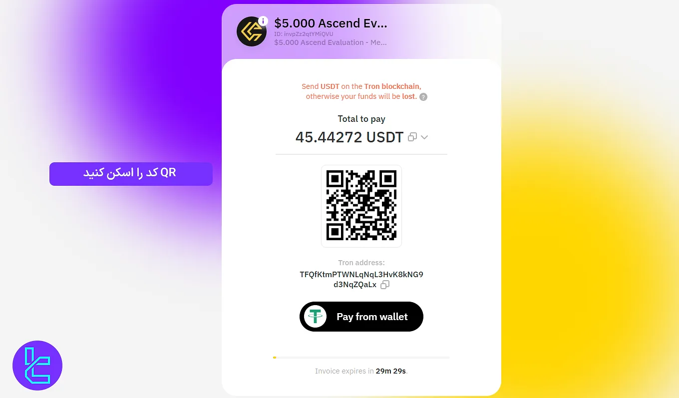 اسکن کیو آر کد برای خرید چالش در Crypto Fund Trader