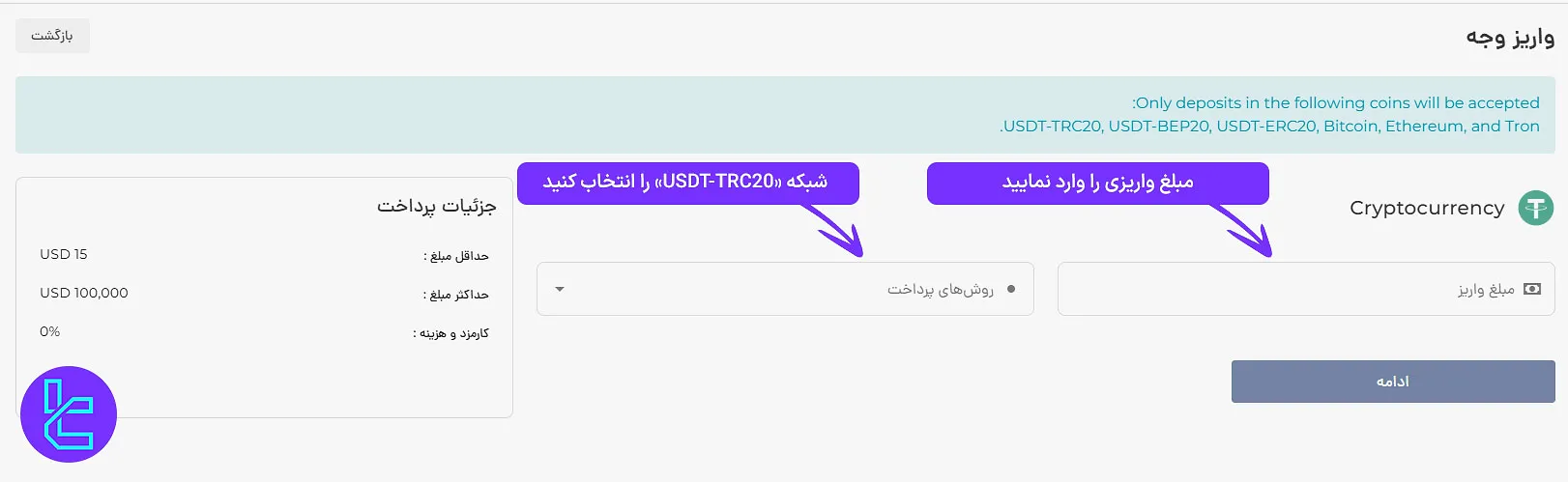 جزئیات واریز وجه به حساب ای پلنت