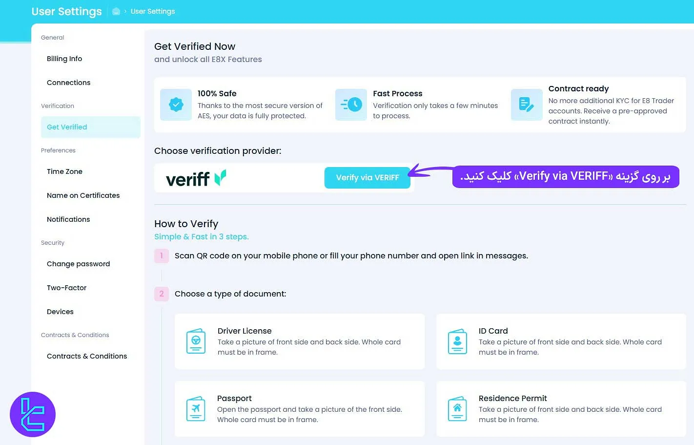 شروع تایید هویت ای ایت مارکتس با ورود به پنل کاربری