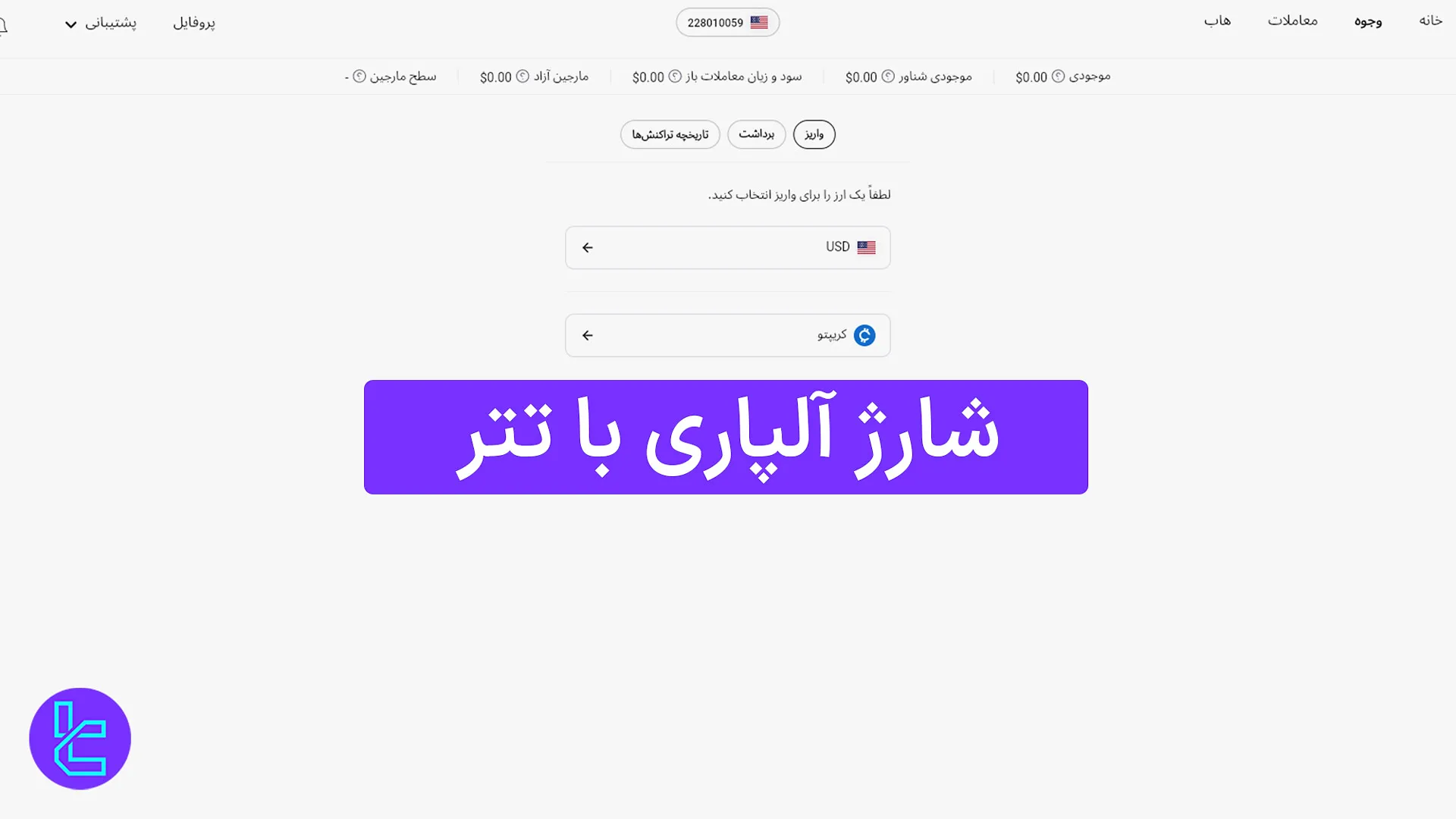واریز تتر به آلپاری