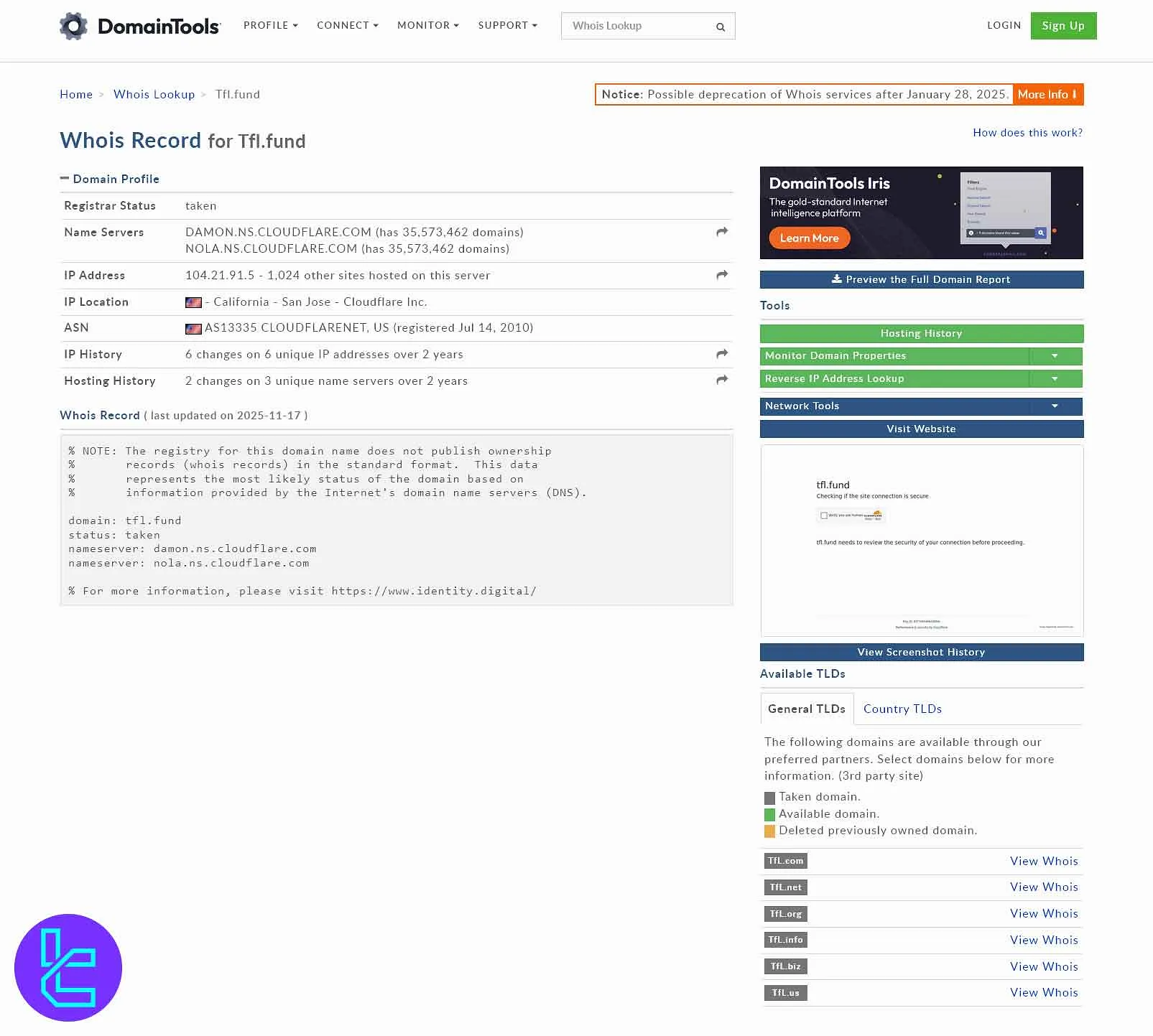 ارزیابی ترید برای زندگی در Whois