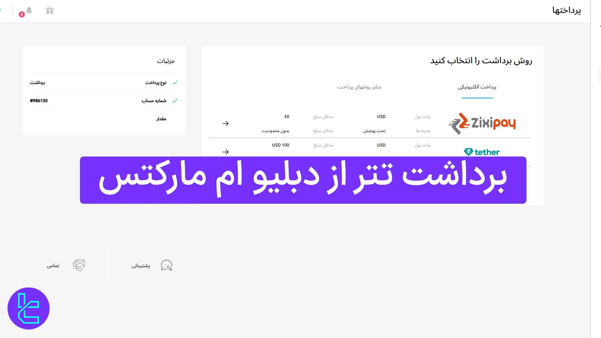 برداشت تتر از دبلیو ام مارکتس