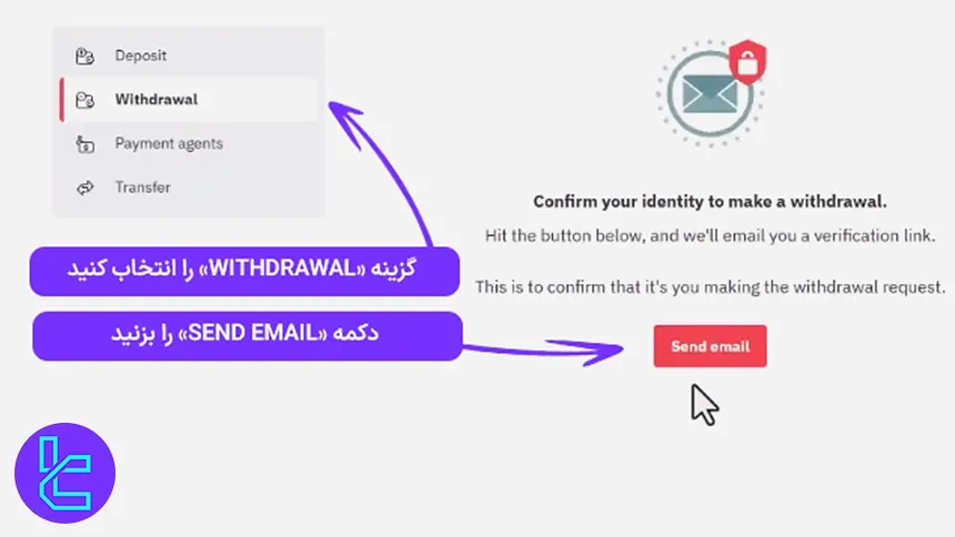 ورود به بخش برداشت در بروکر Binary.com