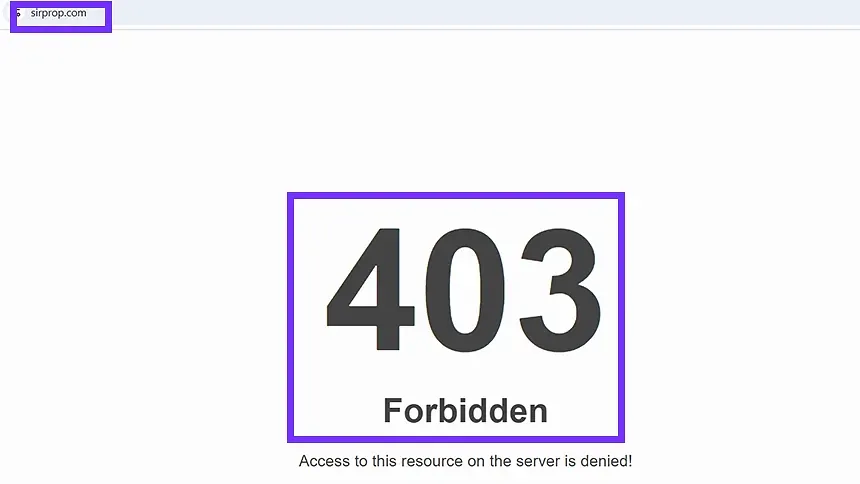 خطای 403 Forbidden در سایت SirProp