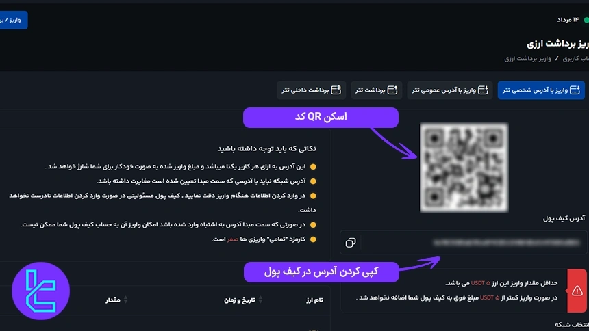نحوه پرداخت وجوه در کیف پول من