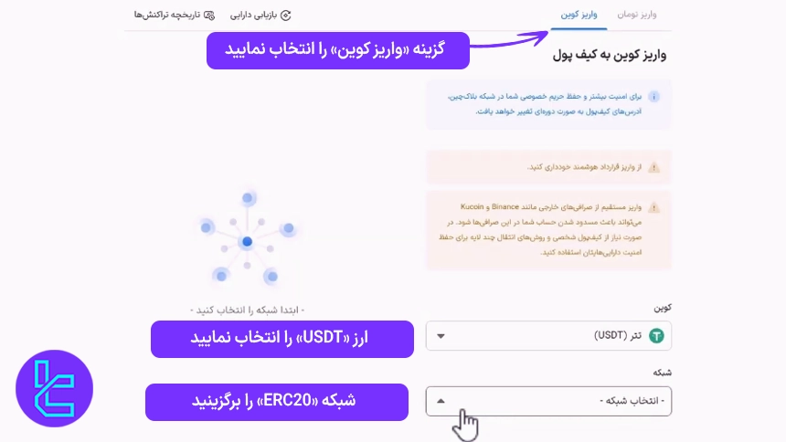 تکمیل فرم سپردهگذاری در Wallex