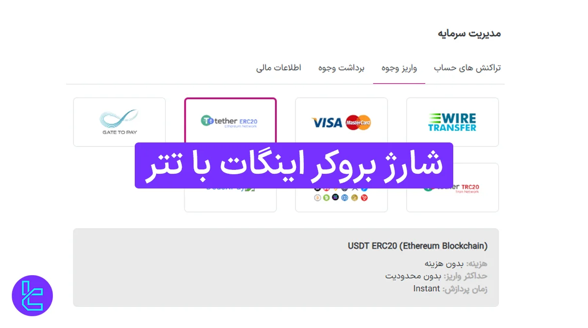 شارژ بروکر اینگات با تتر (Ingot Broker) 1404 [واریز حداقل 10 تتر ERC20]