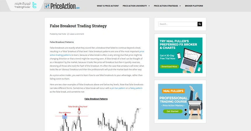 مقاله آموزش شکست های فیک و جعلی در نمودار قیمت