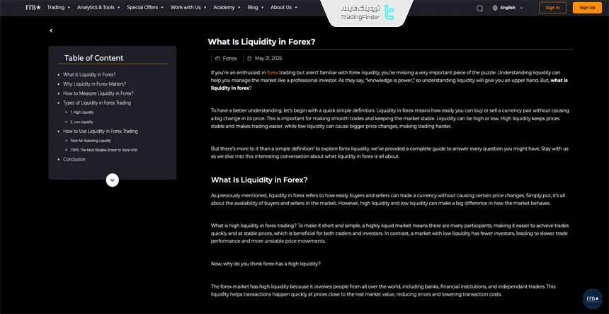 مقاله آموزش انواع لیکوییدیتی فارکس