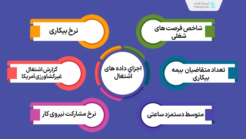 نمایی از پارامترهای اجزای داده‌های اشتغال