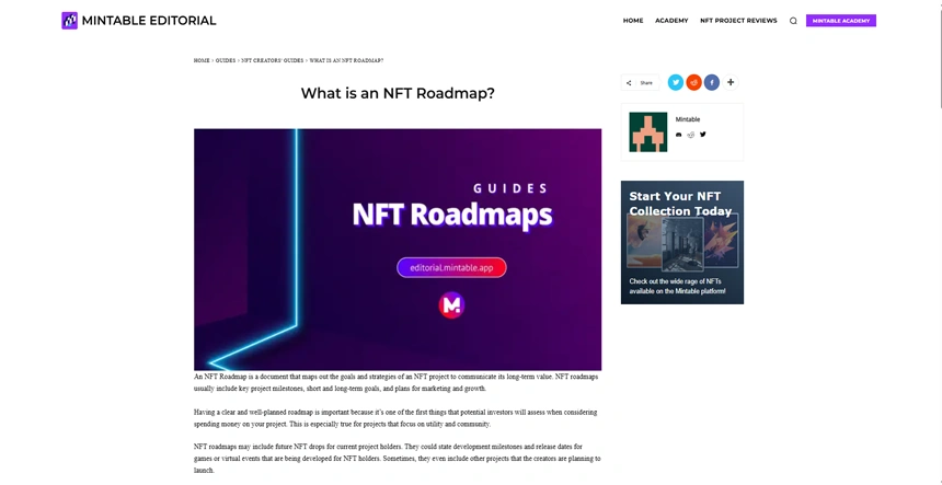 مقاله آموزش رودمپ پروژه‌های NFT