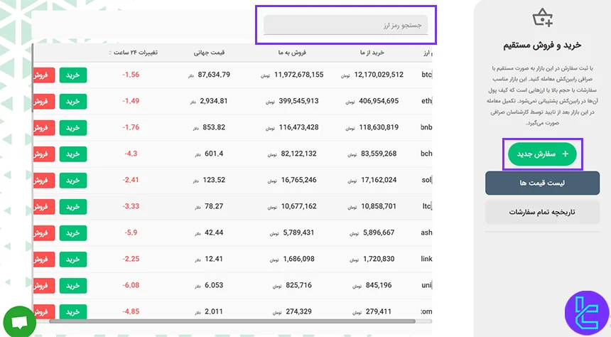 انتخاب رمزارز معاملاتی در رابین‌کش
